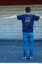 Whole Body Man T poses White Casual Slim Standing Street photo references